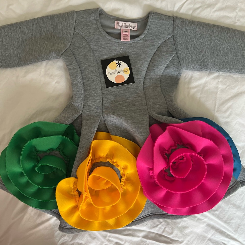 Halabaloo scuba rose toddler dress